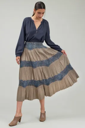 Ornate Motif Midi Skirt