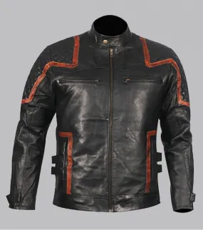 101 Vintage Distressed Motor Biker Real Leather Jacket