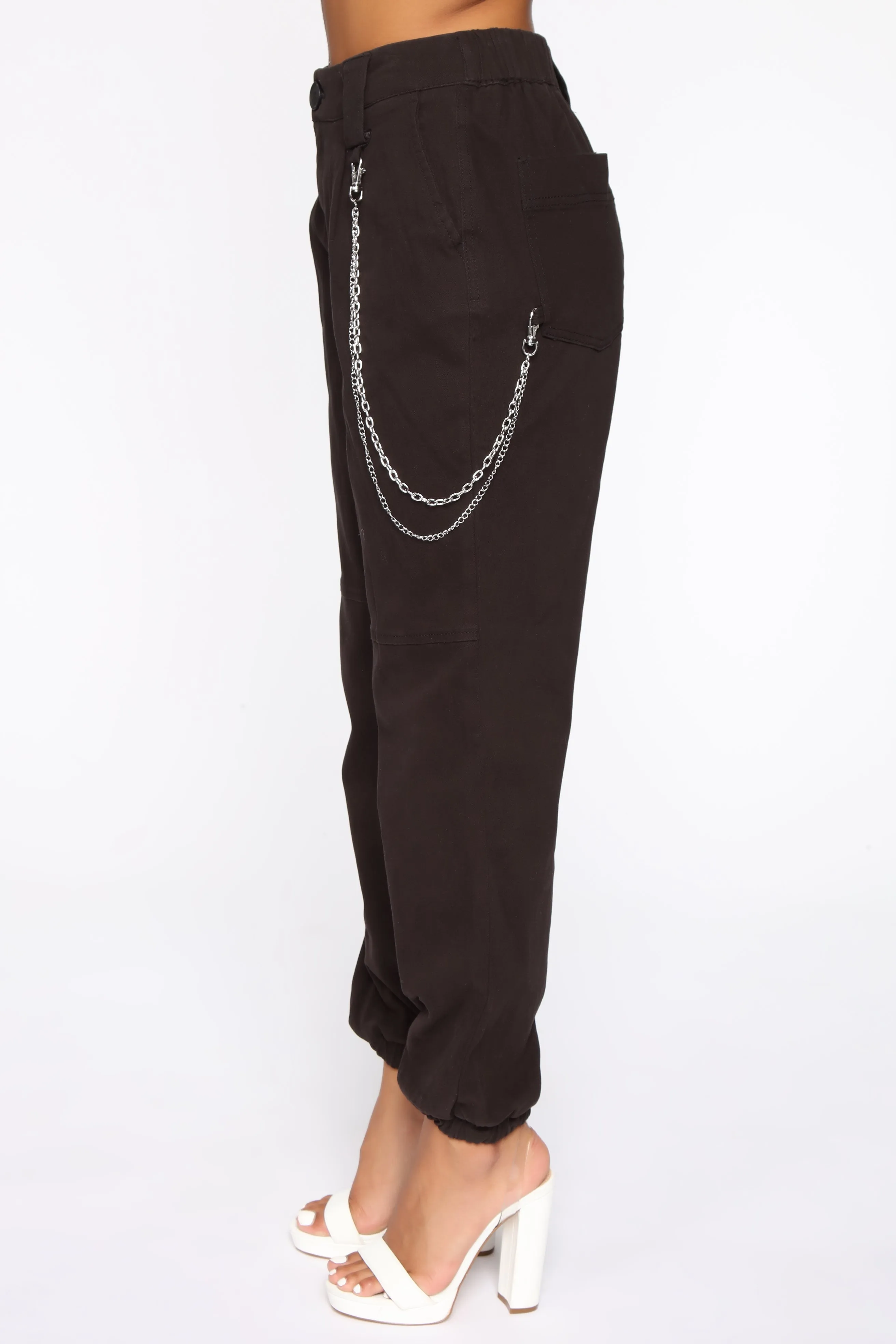 2 Chained Cargo Joggers - Black