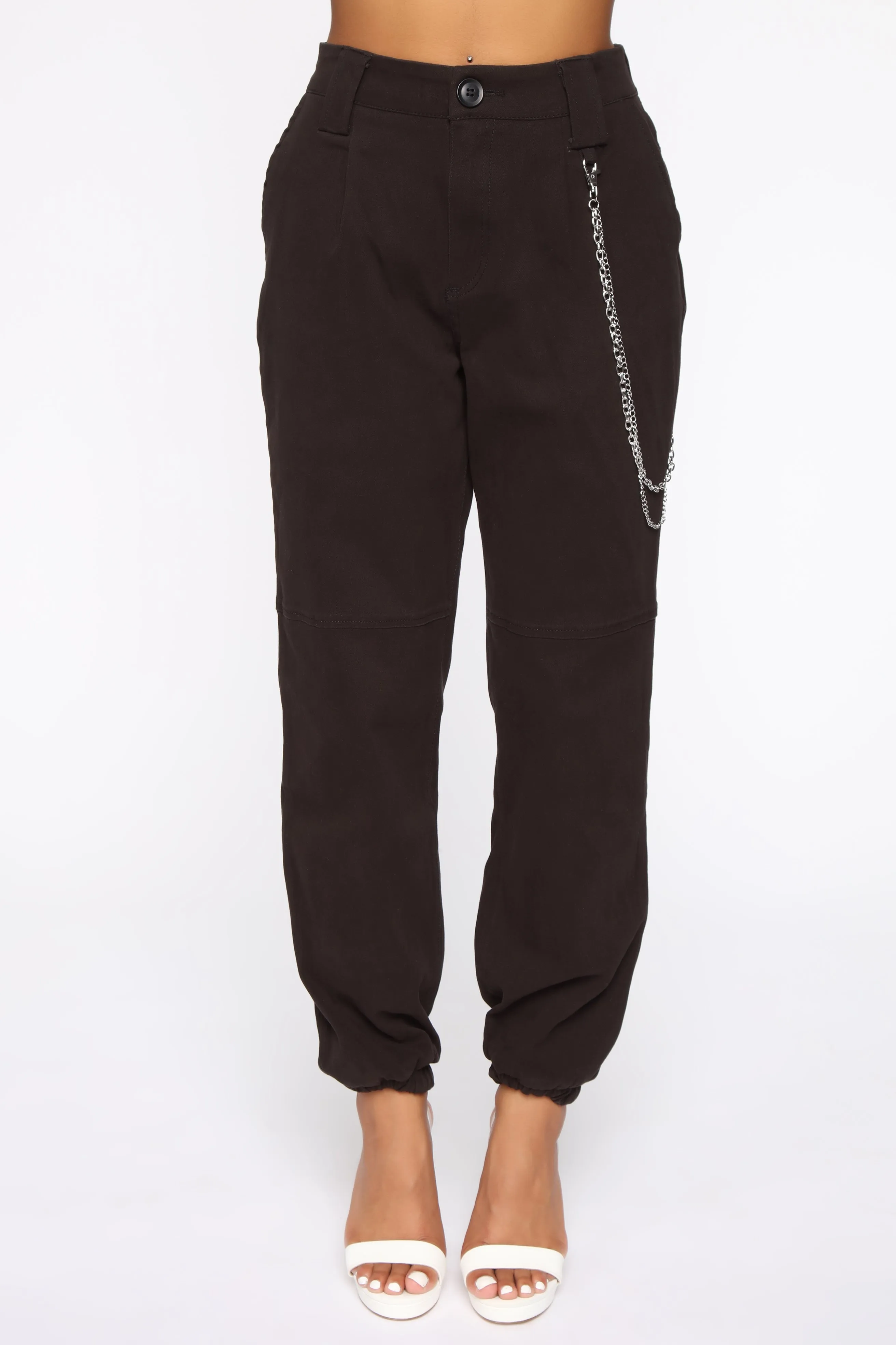 2 Chained Cargo Joggers - Black