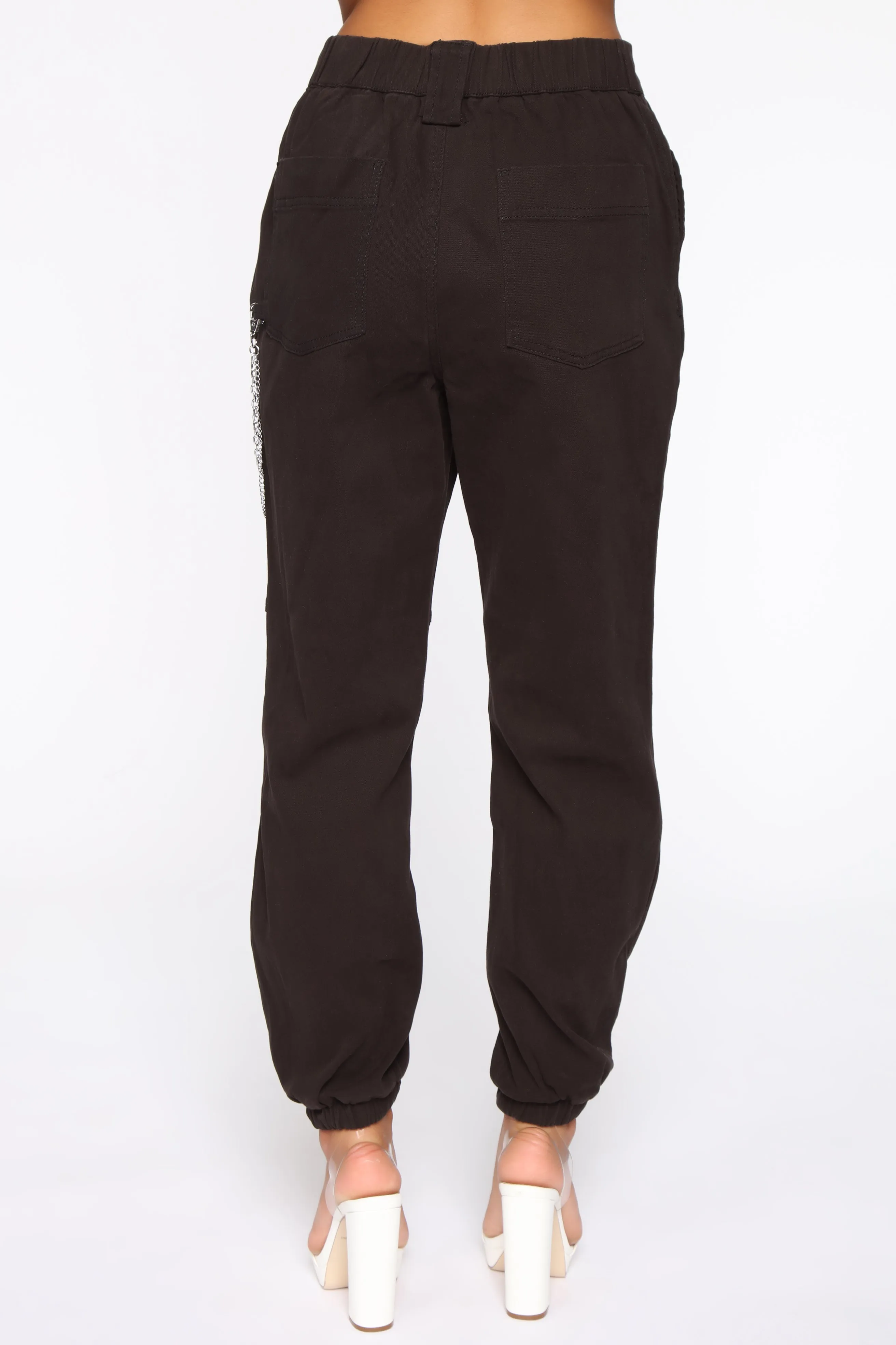 2 Chained Cargo Joggers - Black