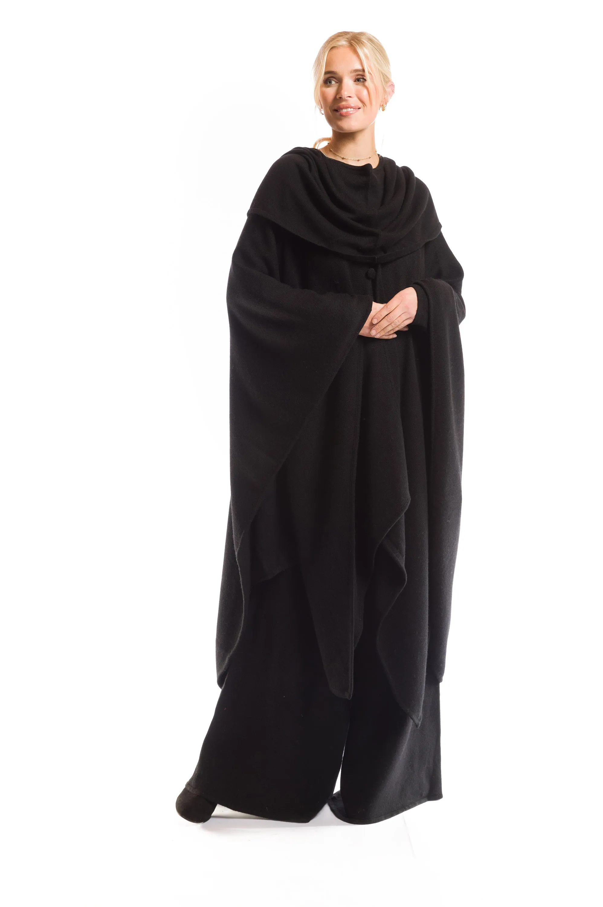 2 PLY AVALON CASHMERE CAPE BLACK