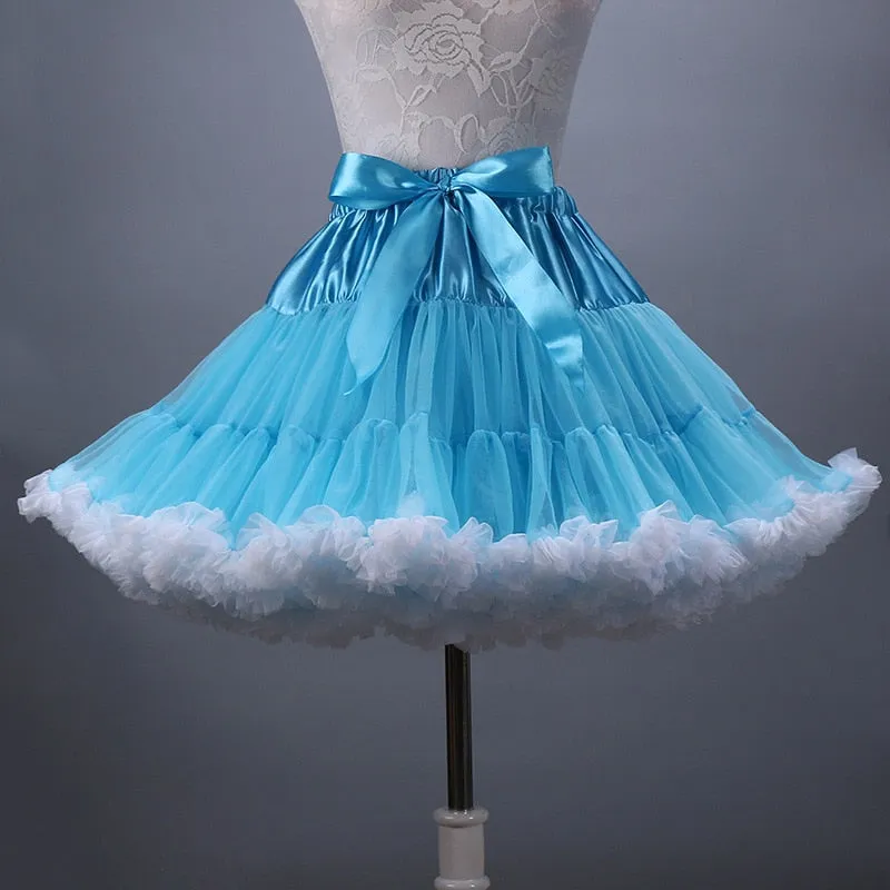 2019 New Adult Short Tulle Pettiskirt Colorful Tutu Skirt Crinoline for Women