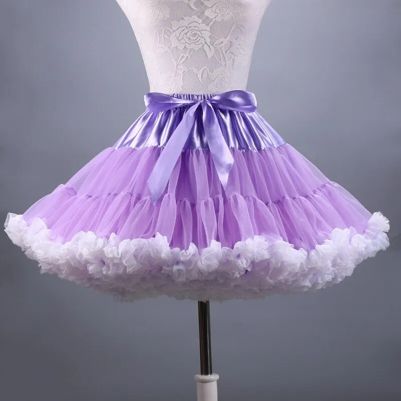 2019 New Adult Short Tulle Pettiskirt Colorful Tutu Skirt Crinoline for Women