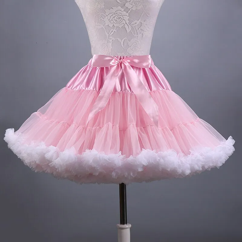 2019 New Adult Short Tulle Pettiskirt Colorful Tutu Skirt Crinoline for Women