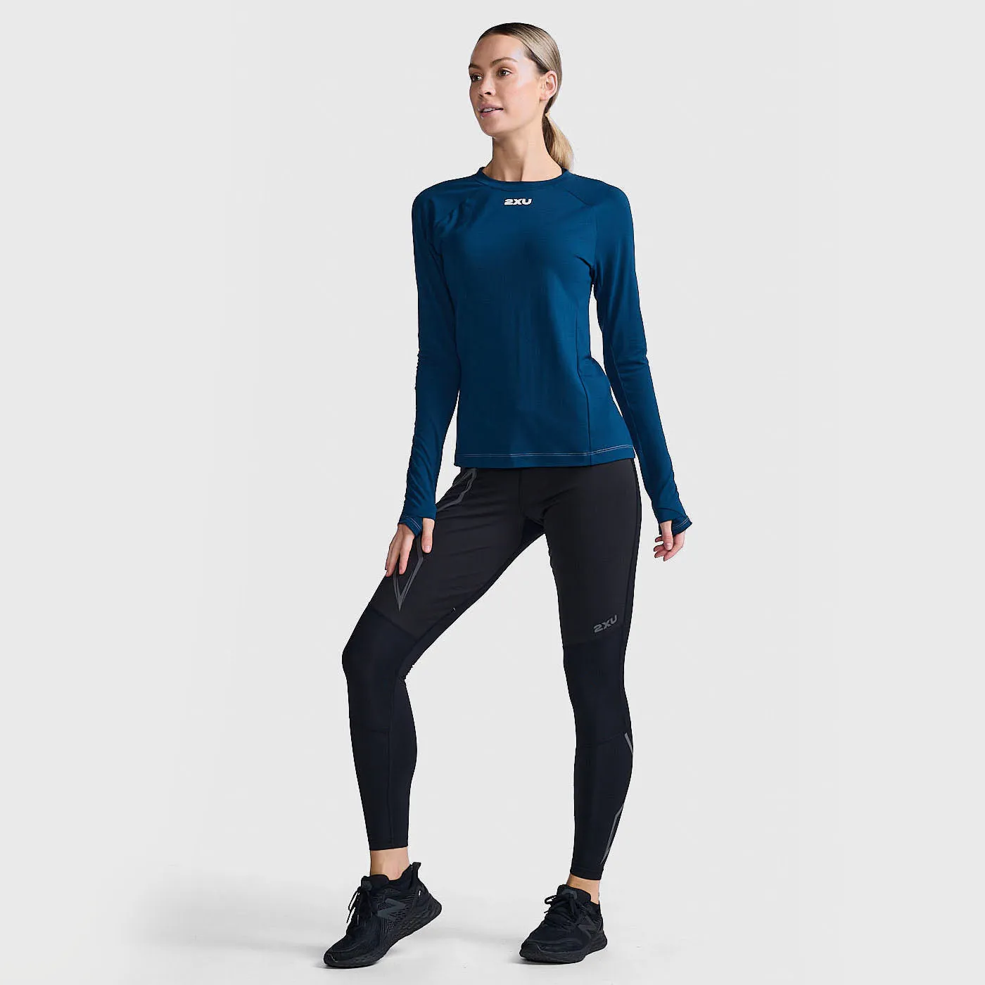 2XU - Women's Ignition Base Layer Long Sleeve - Moonlight/White Reflective