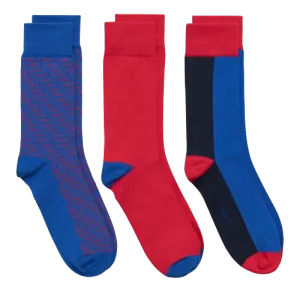 3 Pack Colour Mixed Socks - Nautical Blue (Aqua)| Saxony Blue