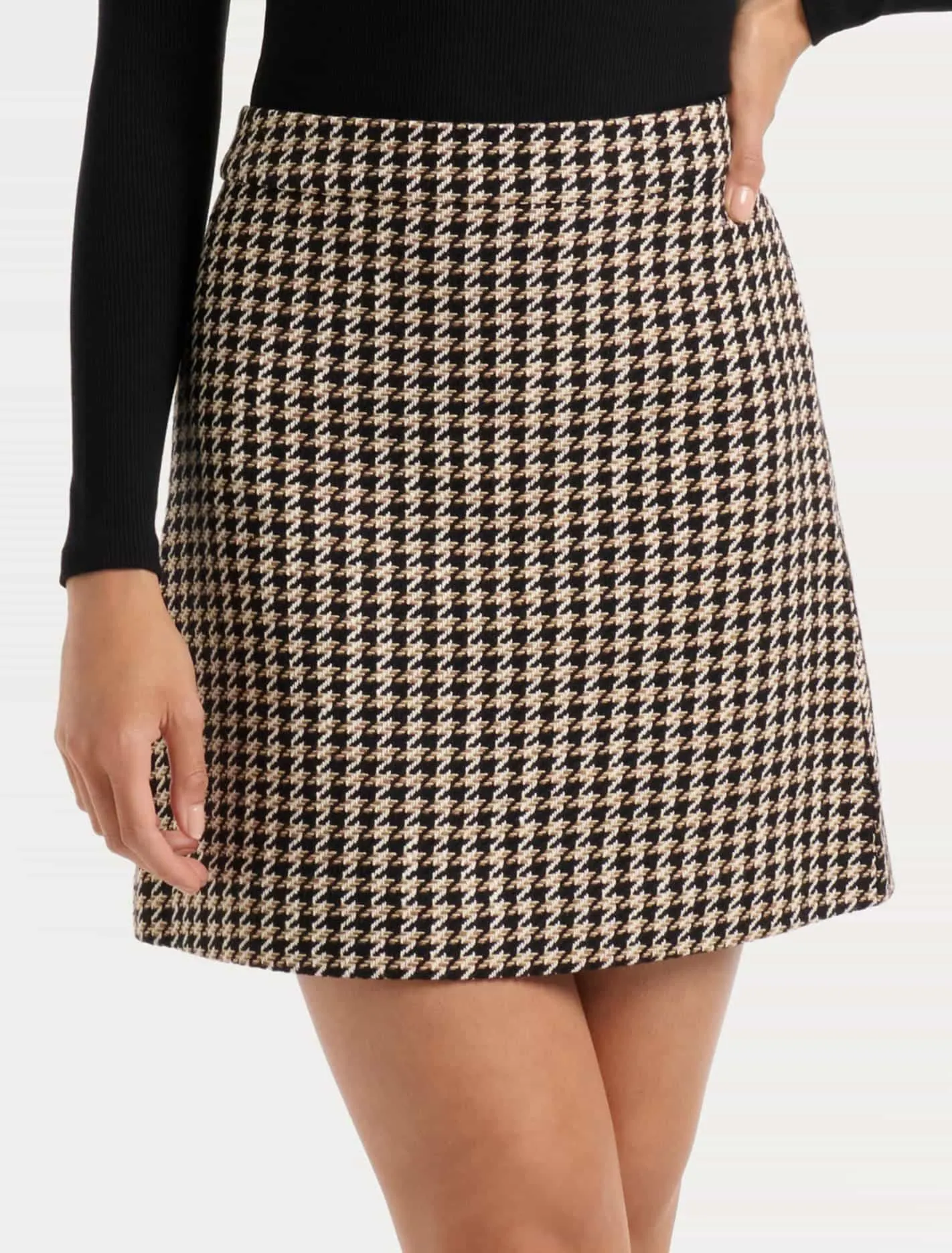 Addison Houndstooth Mini Skirt