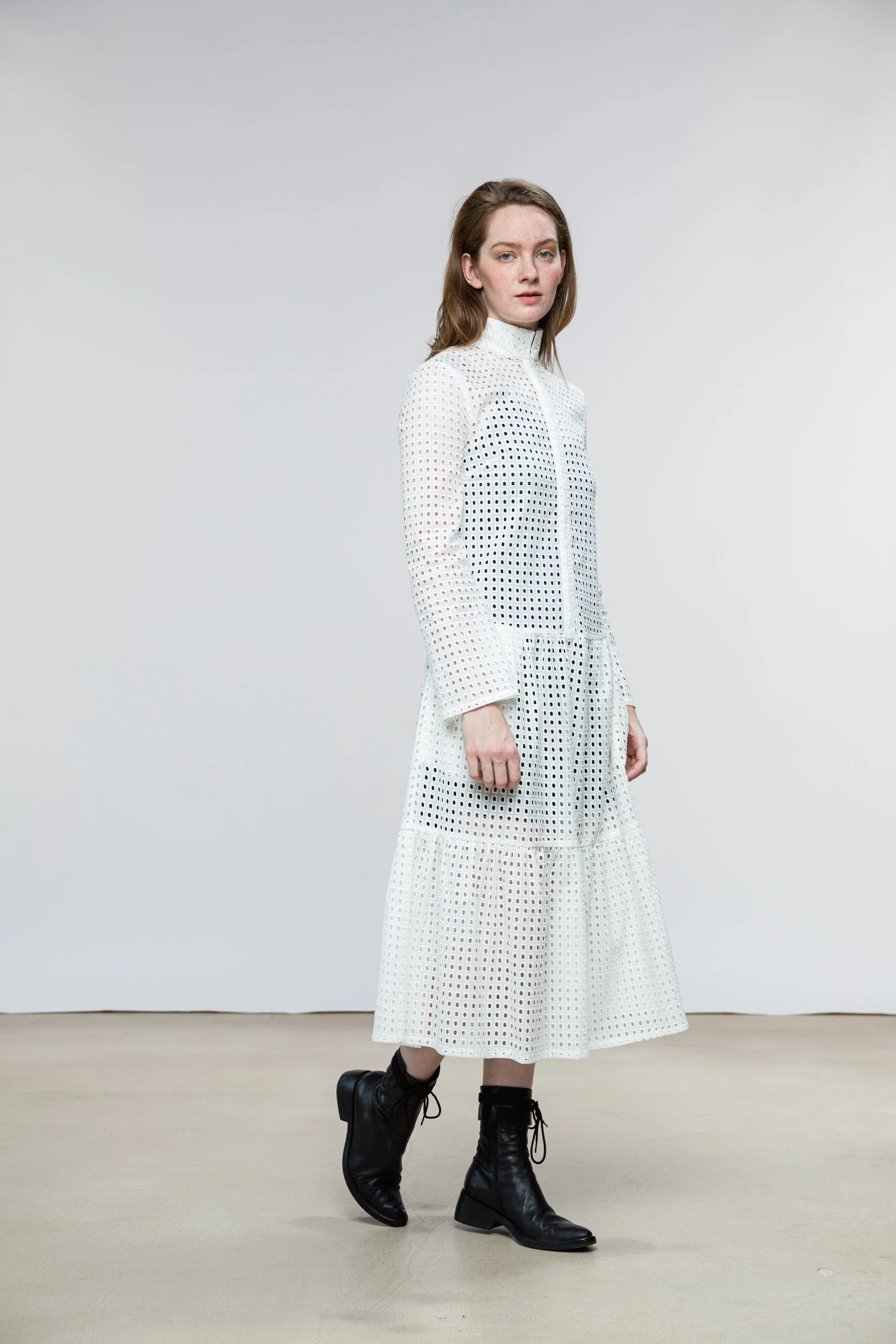 Adri Dress / Vintage White Cotton Eyelet