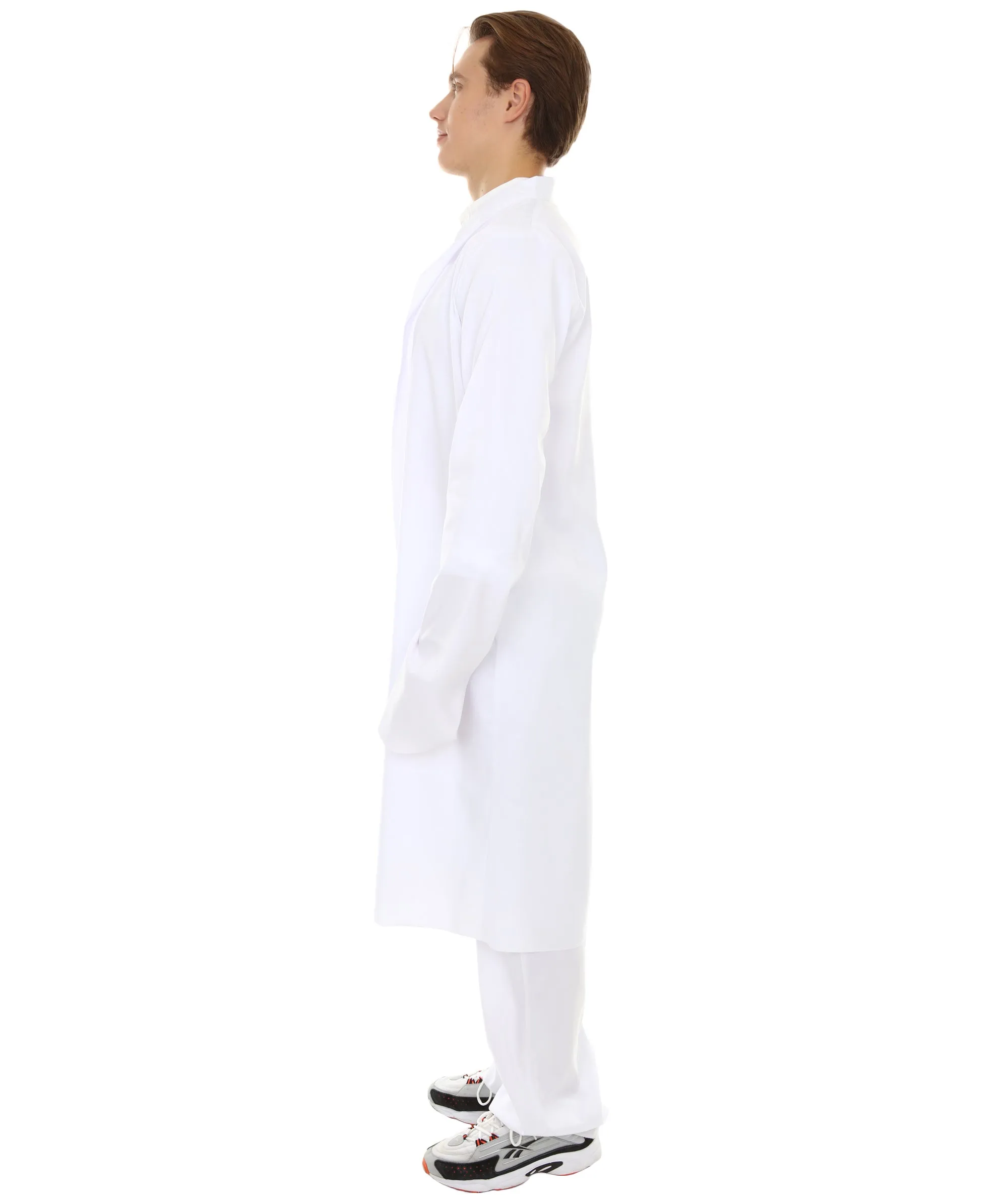 Adult Men's Chinese Traditional Martial Arts Kung Fu  Uniform Costume | White Cosplay Costume