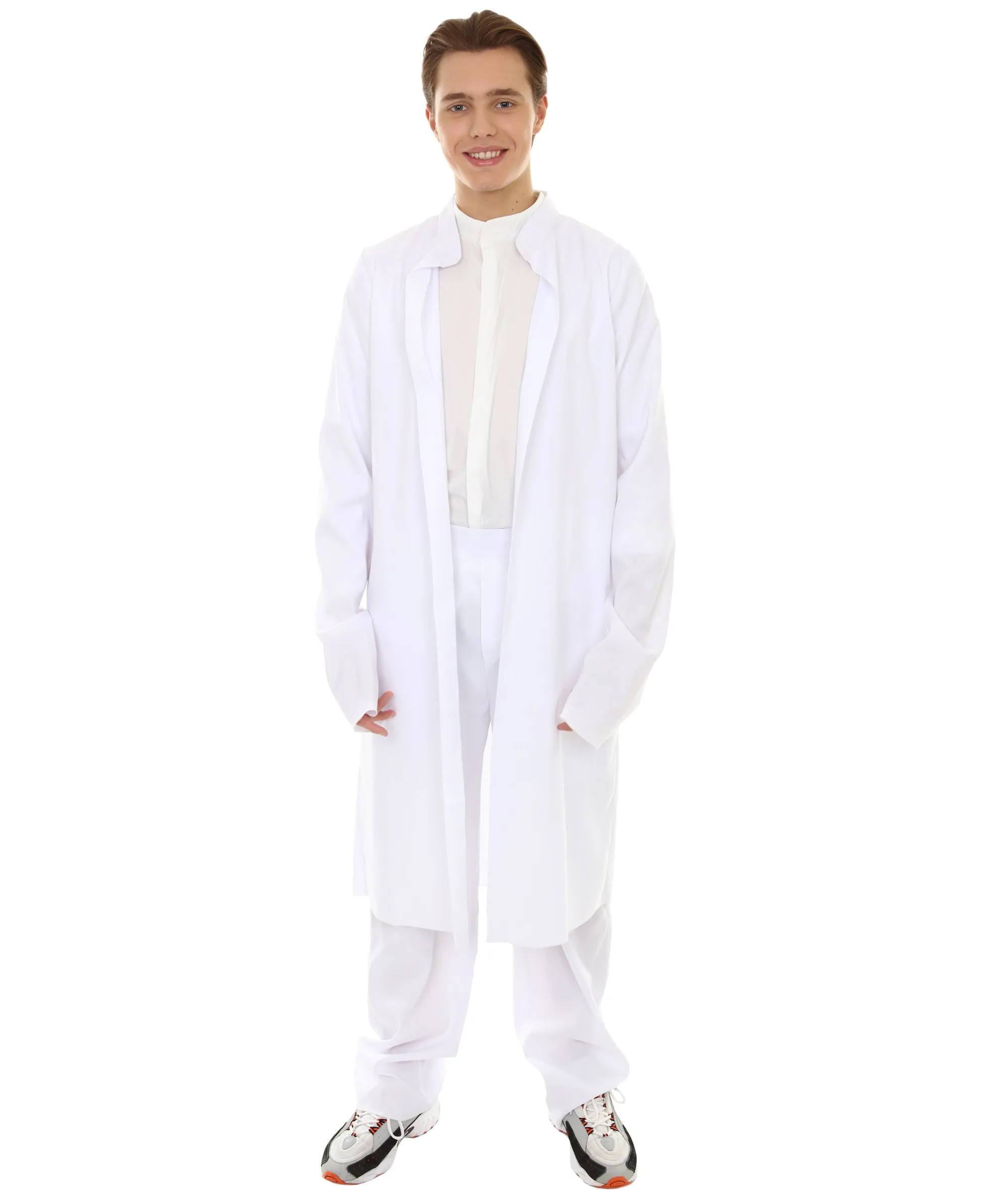 Adult Men's Chinese Traditional Martial Arts Kung Fu  Uniform Costume | White Cosplay Costume