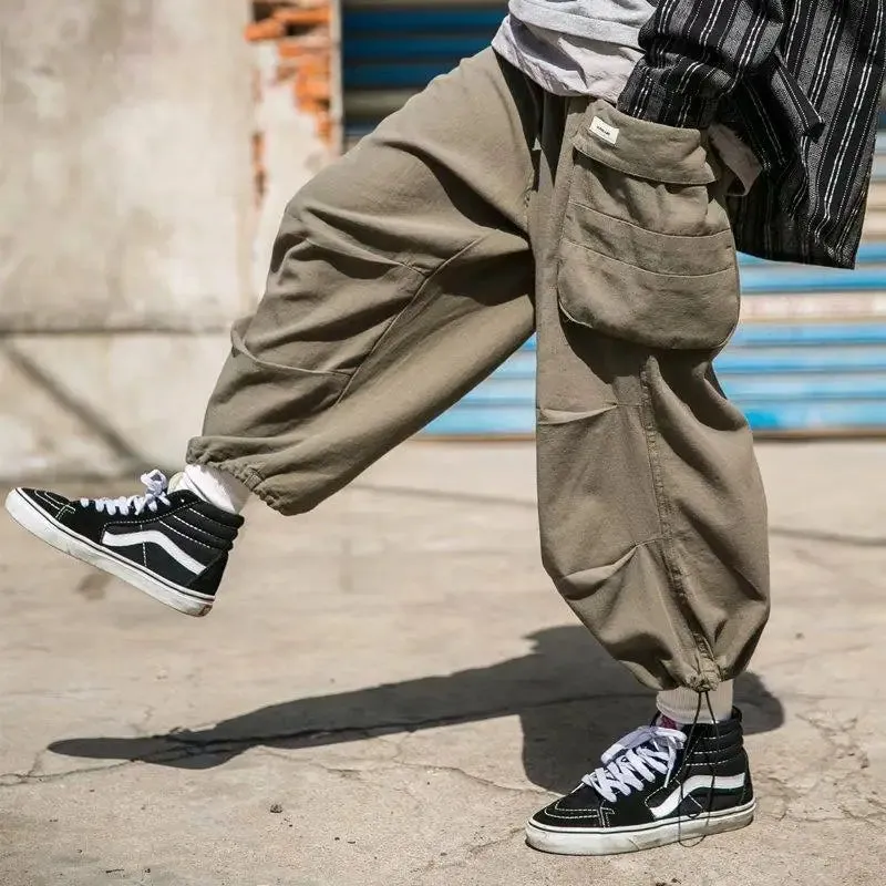 Aidase Harajuku Y2k Baggy Cargo Pants Joggers Streetwear Ankle-Length Casual Harem Long Trousers Men Wide Leg Oversize 2024 New