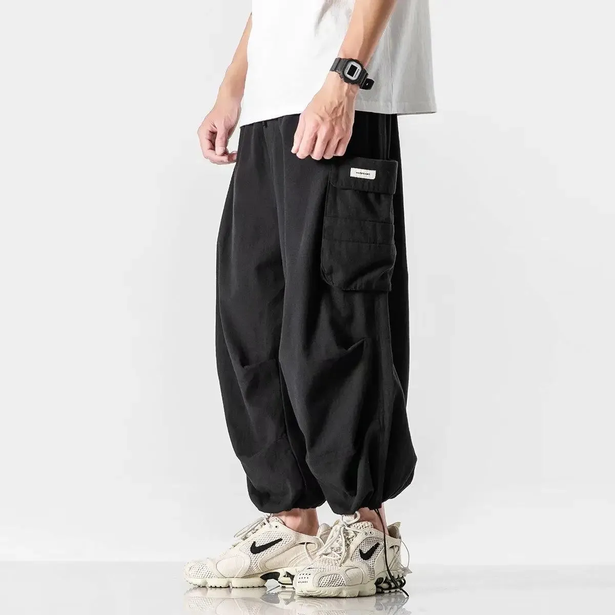 Aidase Harajuku Y2k Baggy Cargo Pants Joggers Streetwear Ankle-Length Casual Harem Long Trousers Men Wide Leg Oversize 2024 New