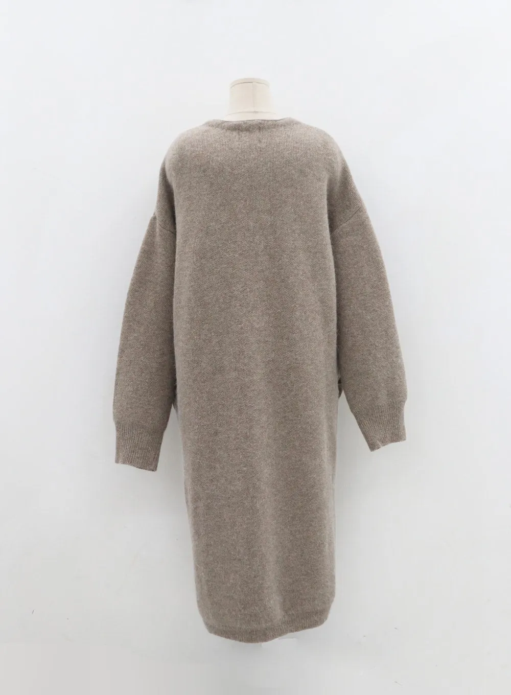 Angora V-Neck No Button Long Cardigan IO12