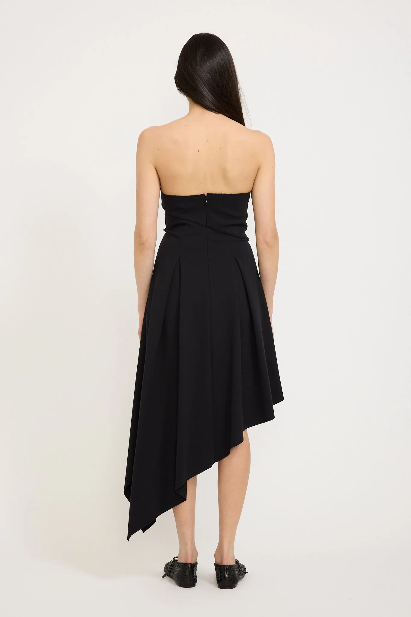 Asymmetric Strapless Dress Black