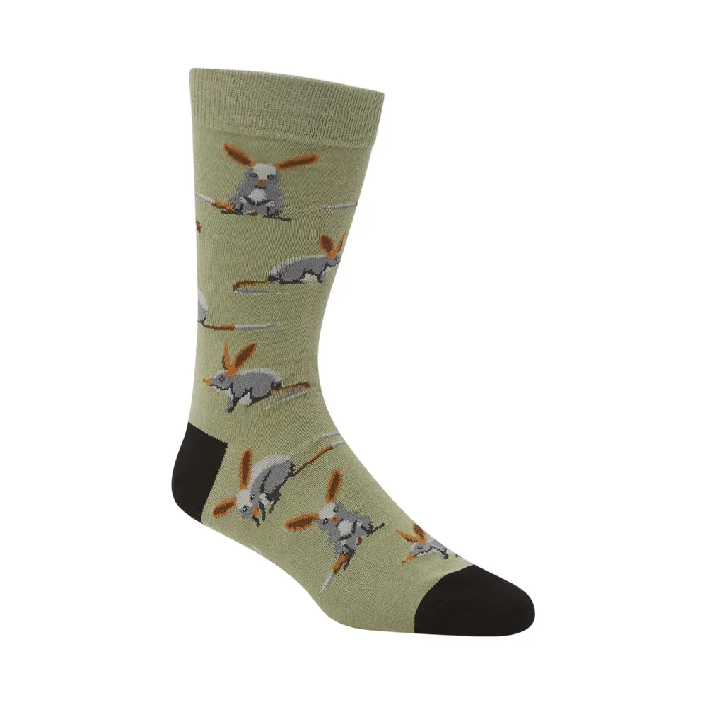 Australian Bilby Men's Bamboo Crew Socks