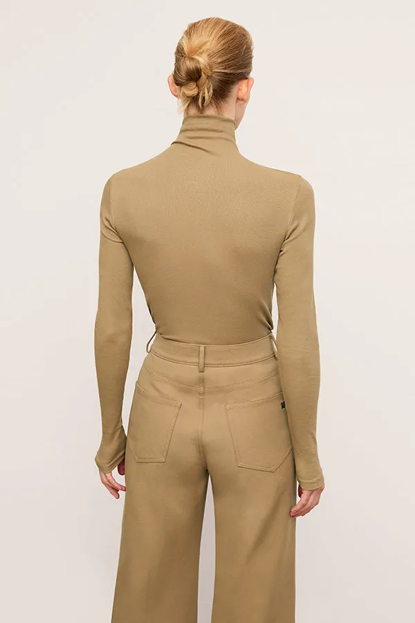 Axam Turtleneck - Organic Ribbed Pima Cotton :: Saddle