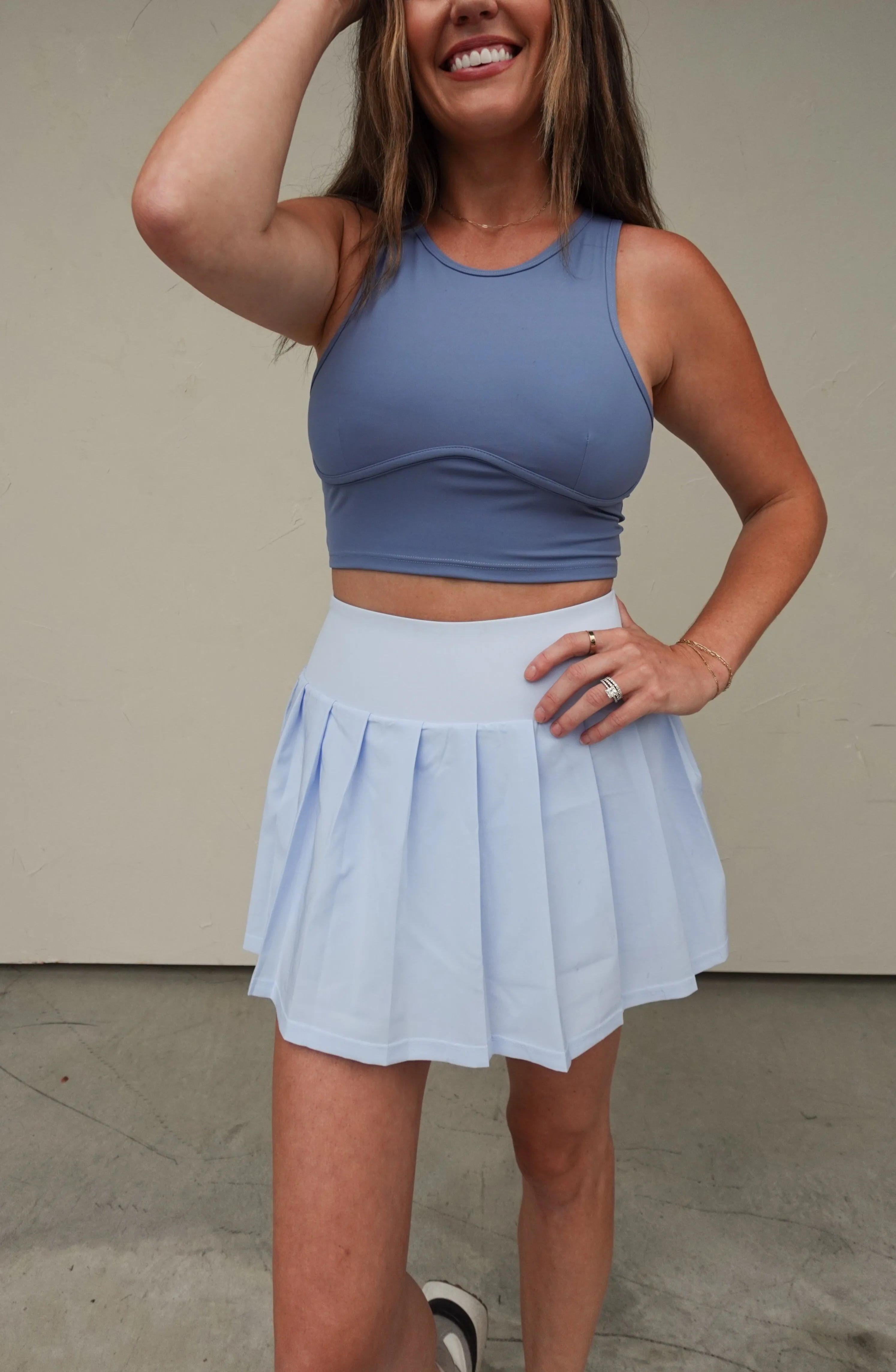 Azure Blue Pleated Tennis Skirt