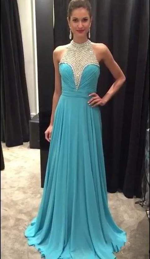 Backless Princess A-Line Chiffon Prom Dresses, PD2305312