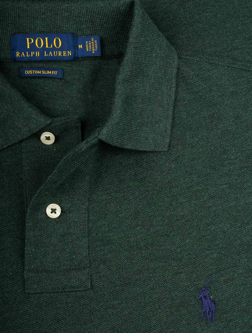 Basic Mesh Long Sleeve Polo-Dark Green