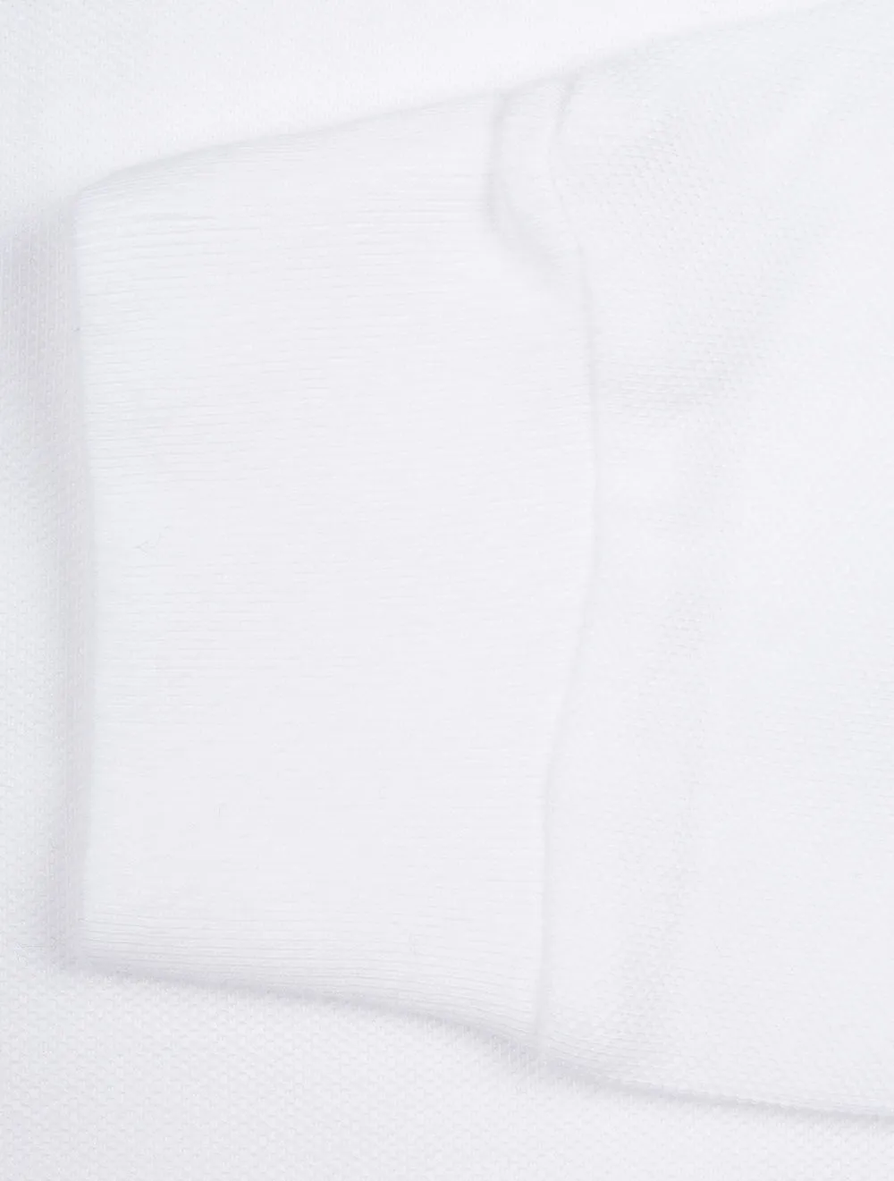 Basic Mesh Long Sleeve Polo Pure White