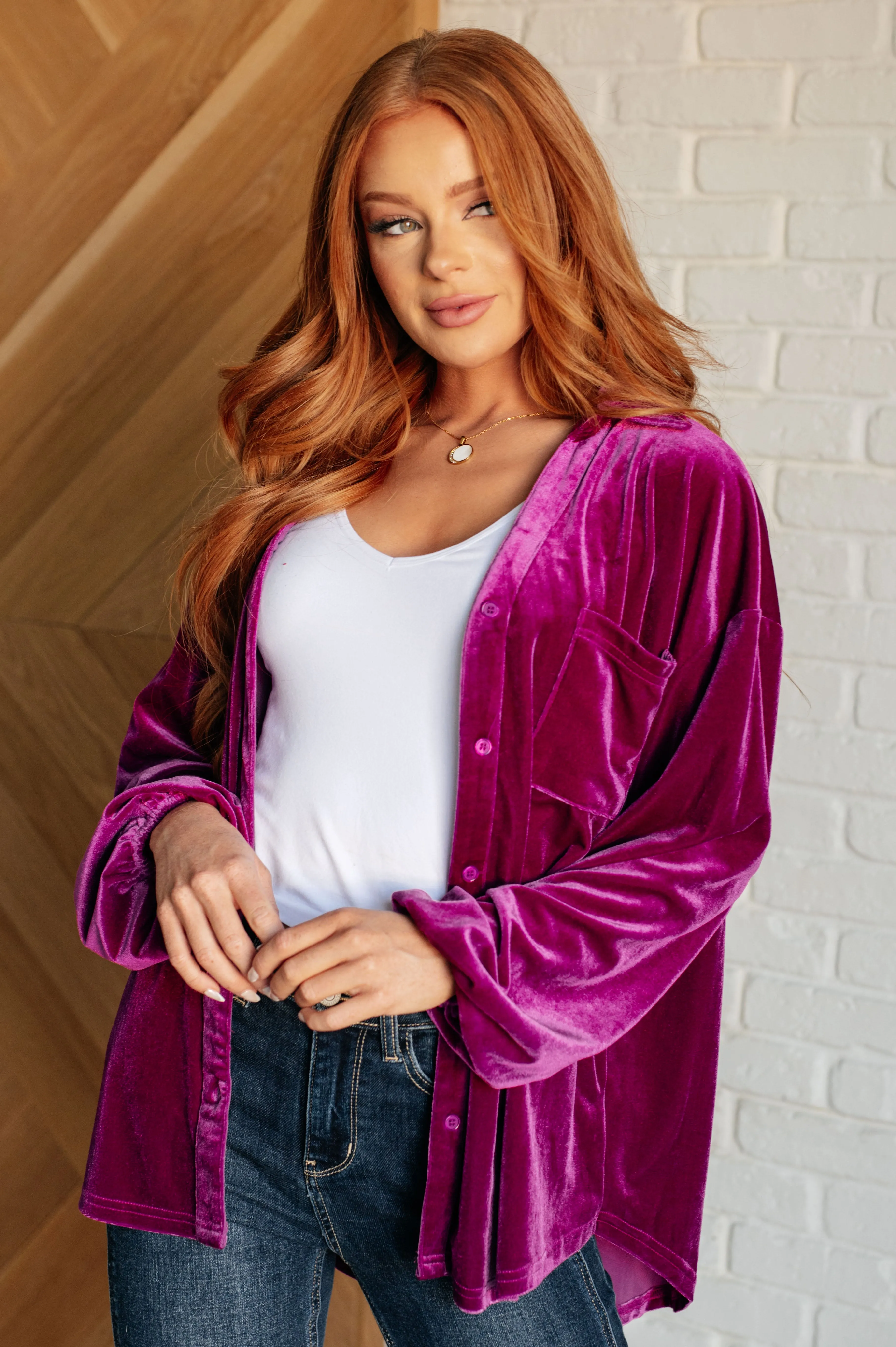 Berry Velvet Top