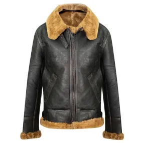 Best Winter Warmer Mens B3 Aviator Flying Sheepskin Jacket