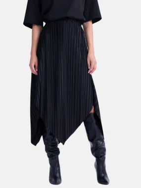 Black Asymmetrical Pleated Skirt