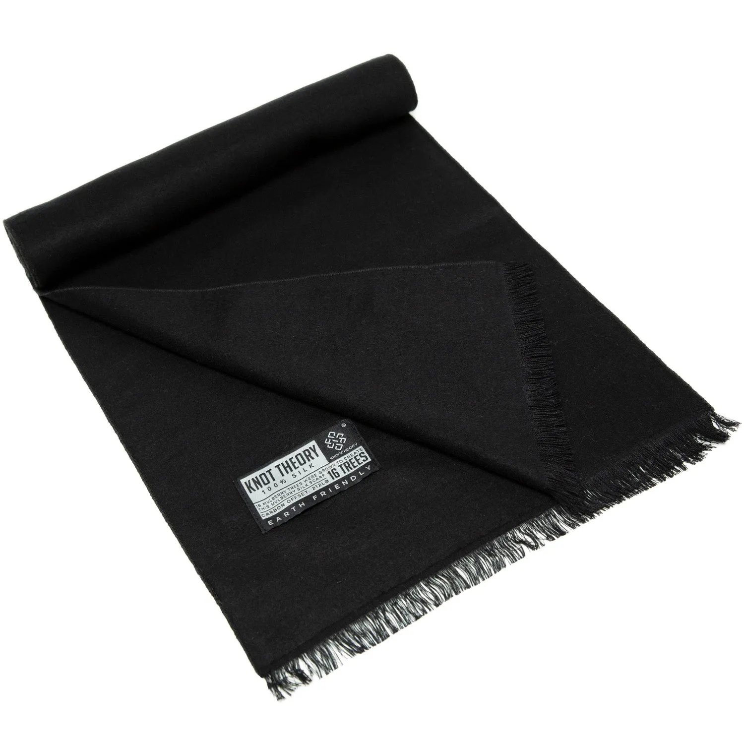 Black Silk Eco Scarf - Softer than Cashmere 100% Silk