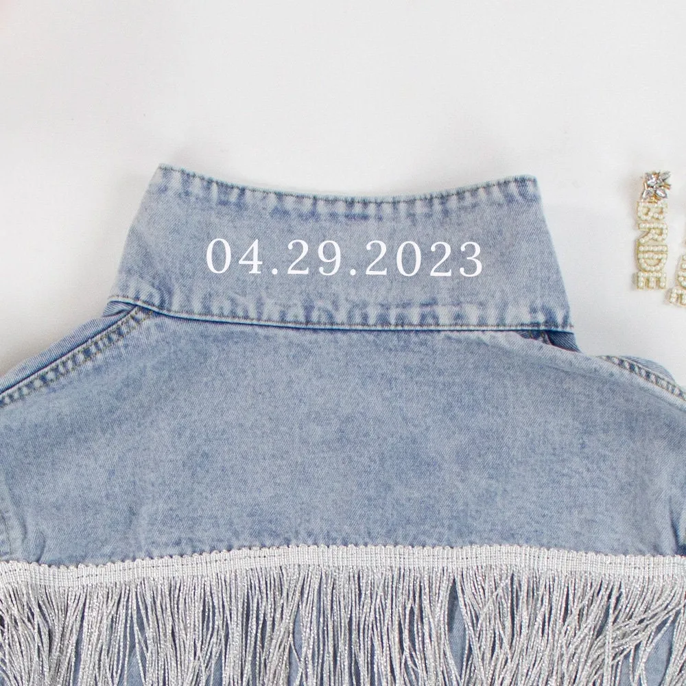 (Blue Fringe) Bachelorette Party Denim Jacket