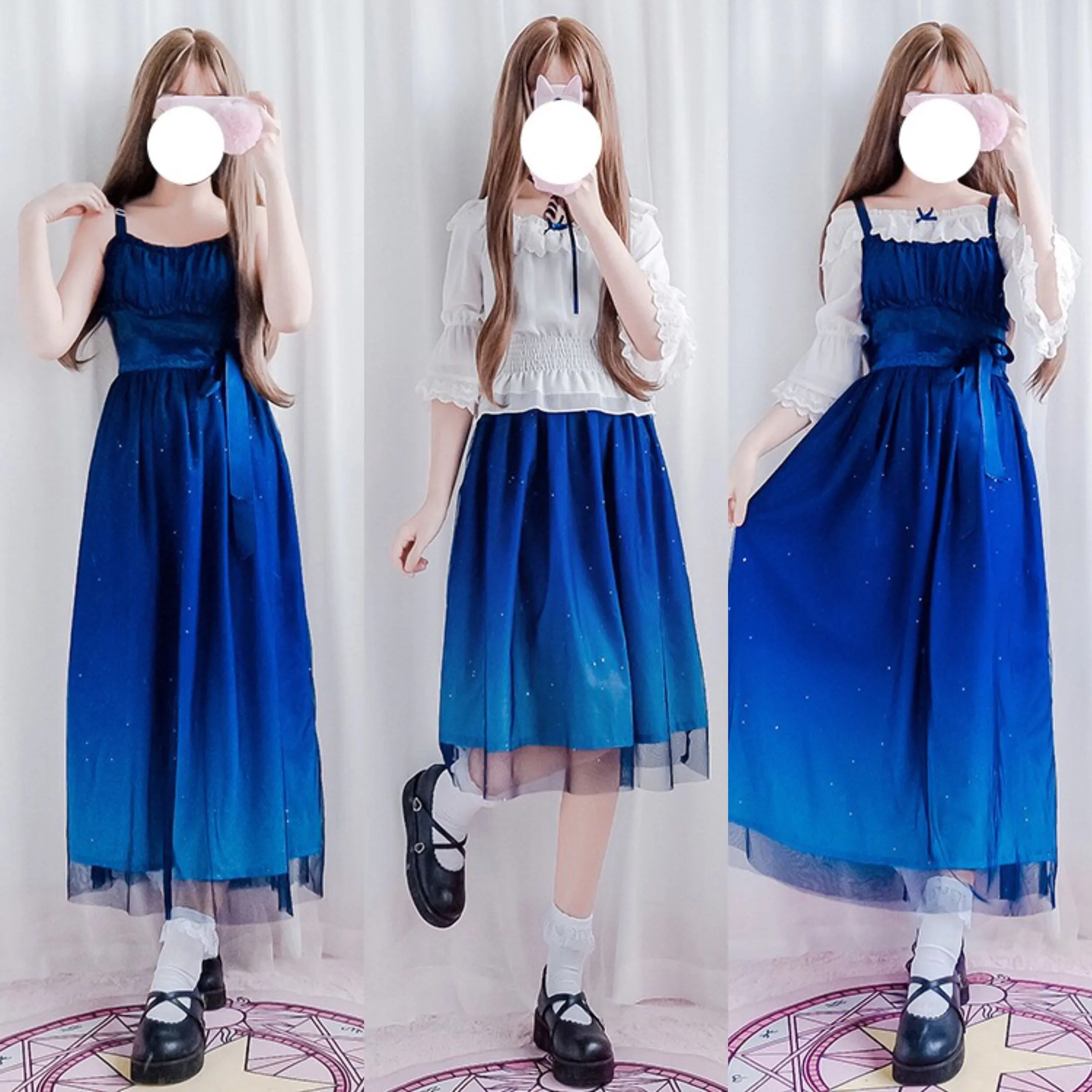 Blue Galaxy Gradient Dress AD0130