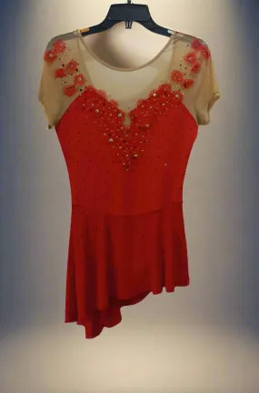 Boutique Step Up Skating dress(RED DRESS WITH RHINESTONE)