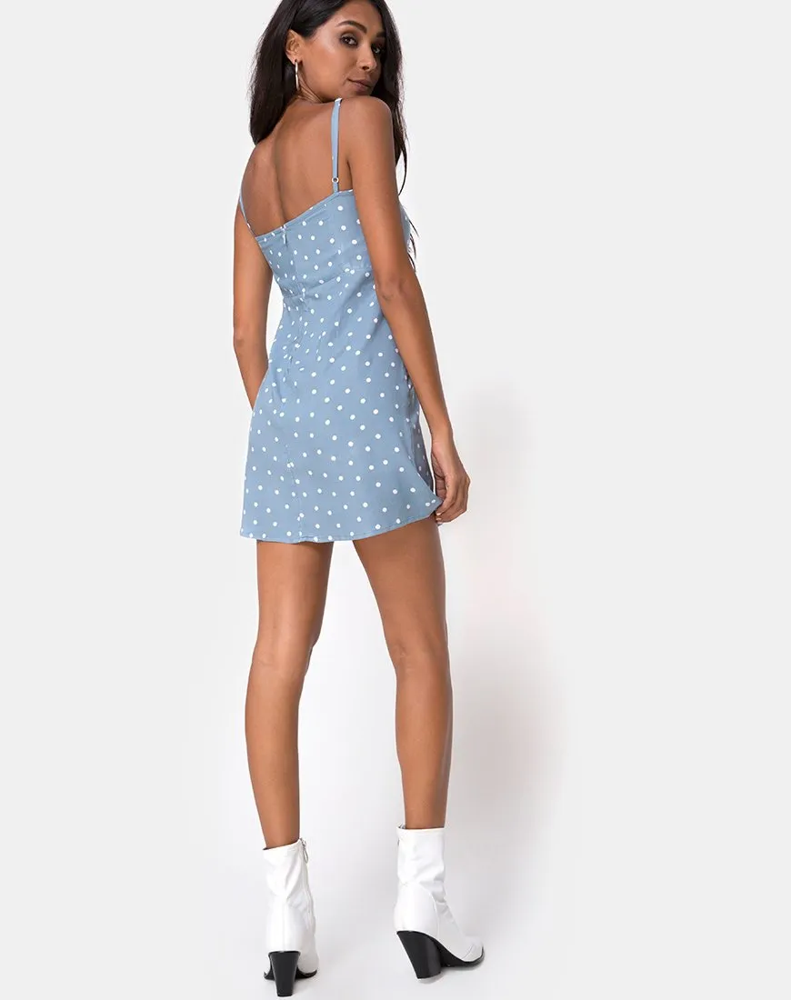 Boyasly Slip Dress in Skater Polka Blue