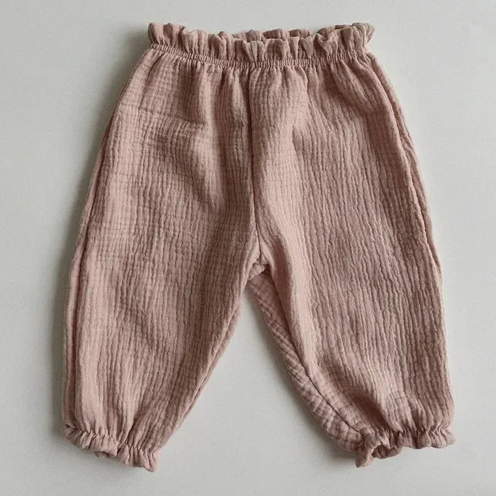 Boys and Girls' Summer New Floral Bloomers Organic Cotton Baby Pants Baby Loose Casual Pants Korean Version Mosquito Proof Pants