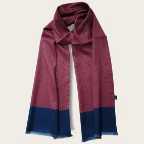 Burgundy Navy Blue Dot Luxury Scarf