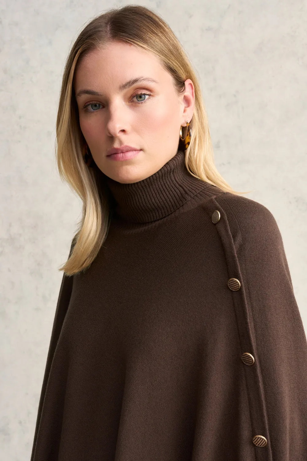 Calotta Button Detail Poncho