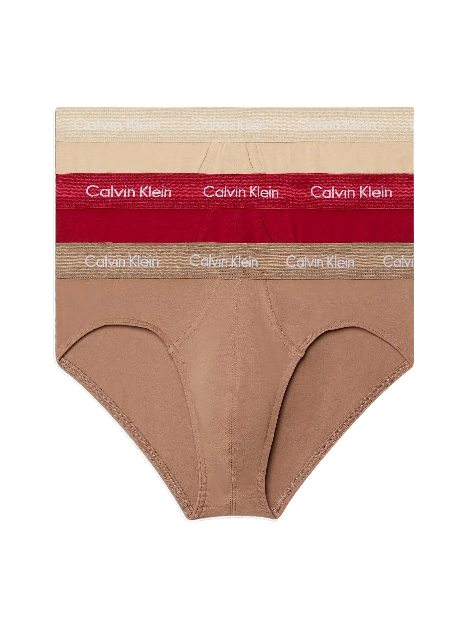 Calvin Klein Mens Cotton Stretch Hip Brief Pants (3-Pack)