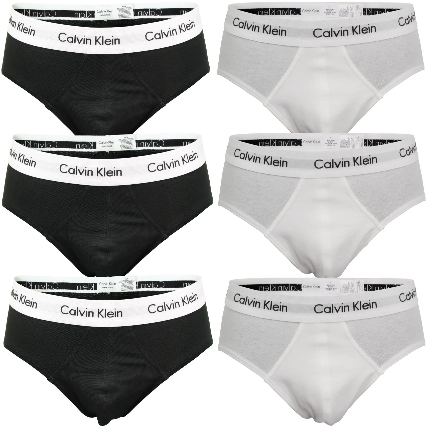 Calvin Klein Mens Cotton Stretch Hip Brief Pants (3-Pack)