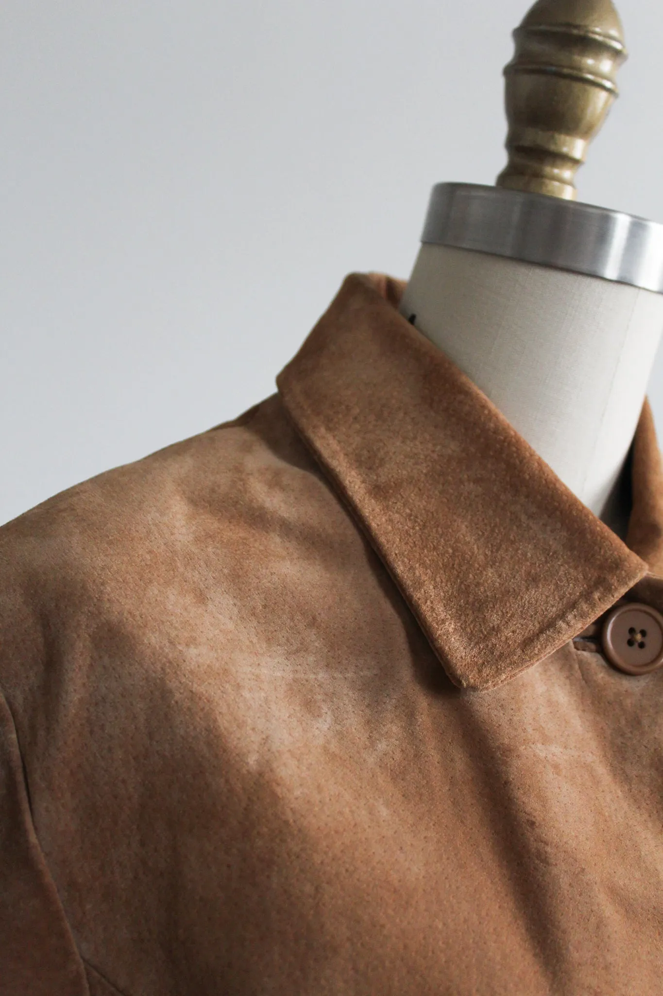 camel suede trench