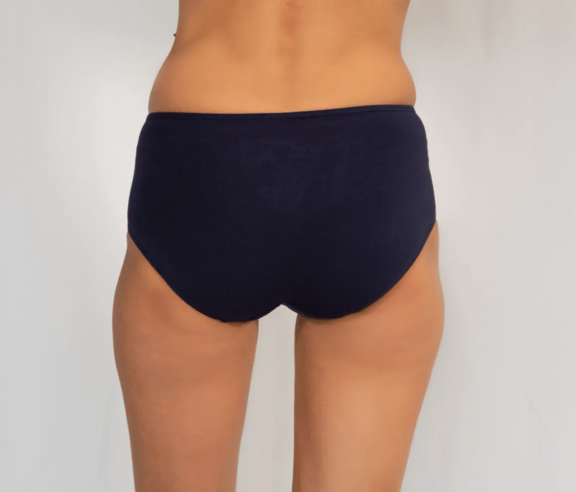 Carmel High Waist Brief - Single Pair Navy