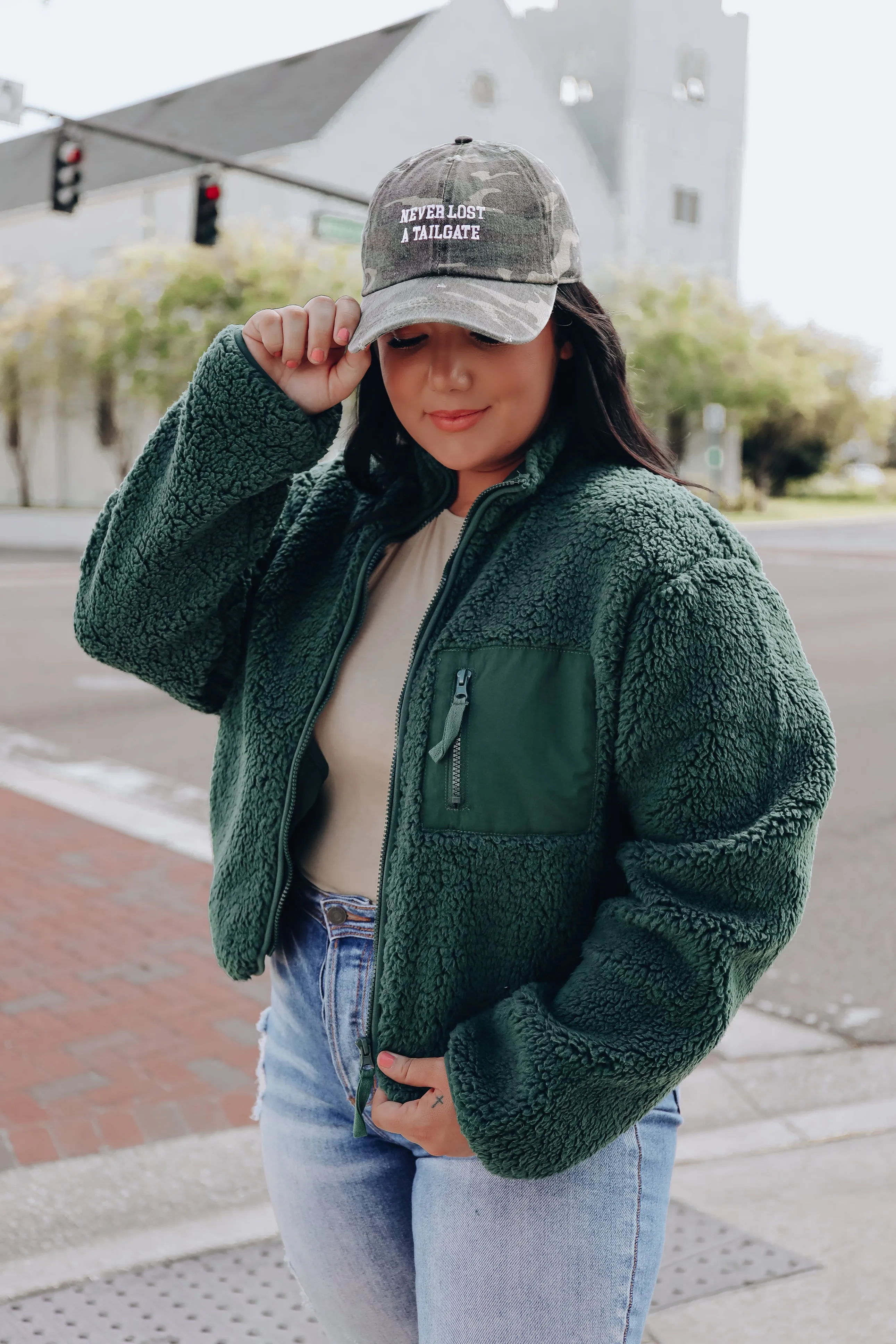 Carolina Cozy Sherpa Jacket - Green