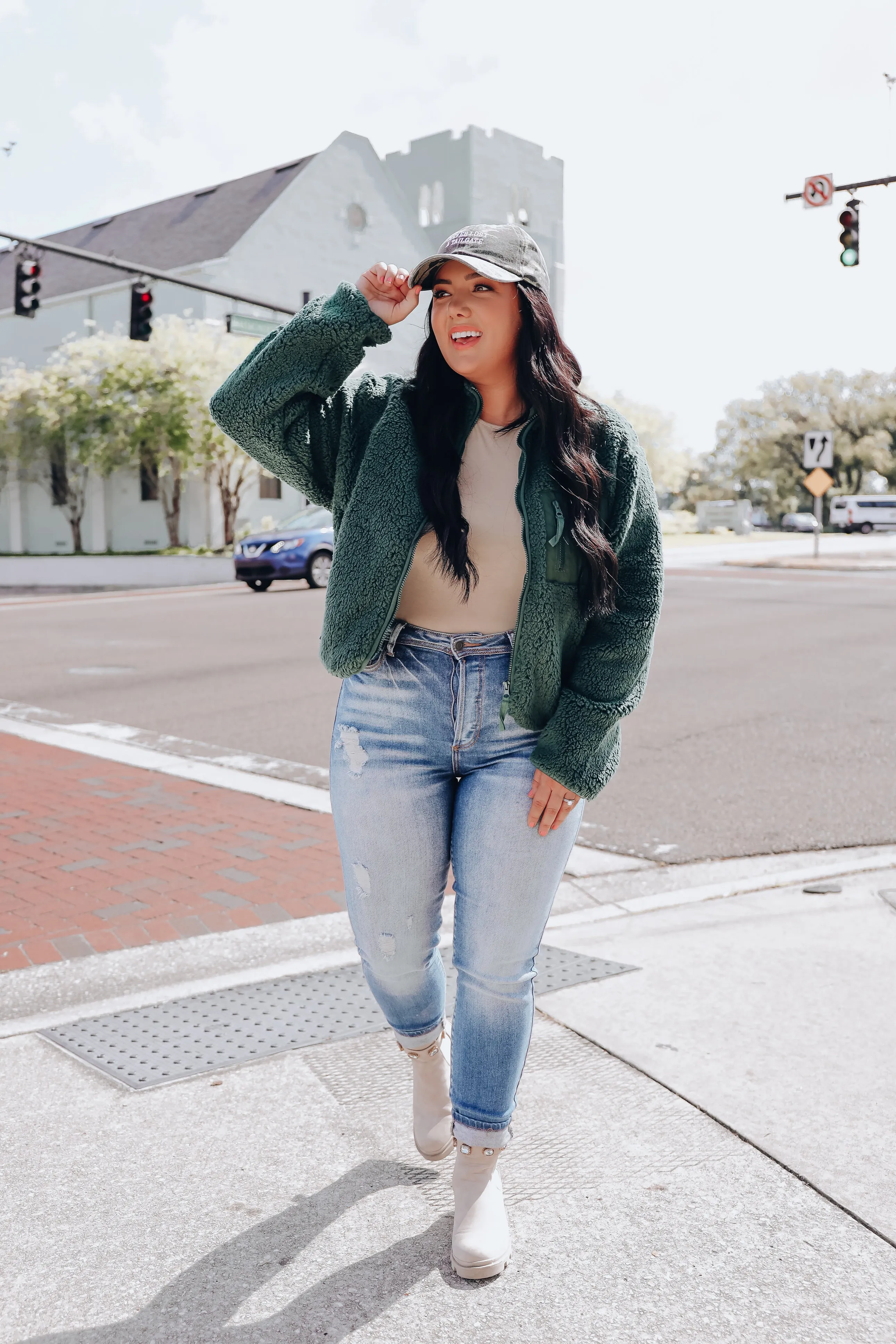 Carolina Cozy Sherpa Jacket - Green