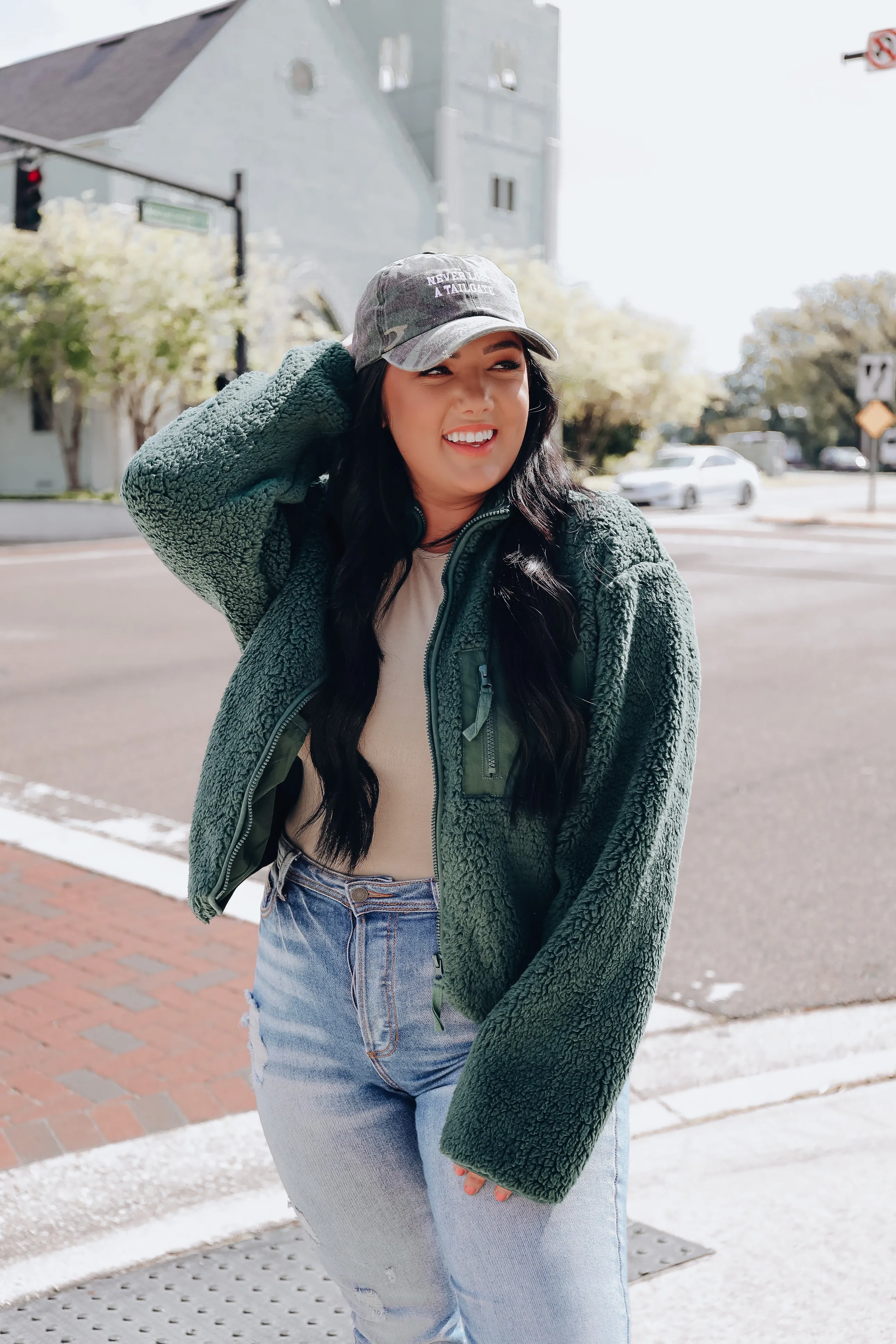 Carolina Cozy Sherpa Jacket - Green