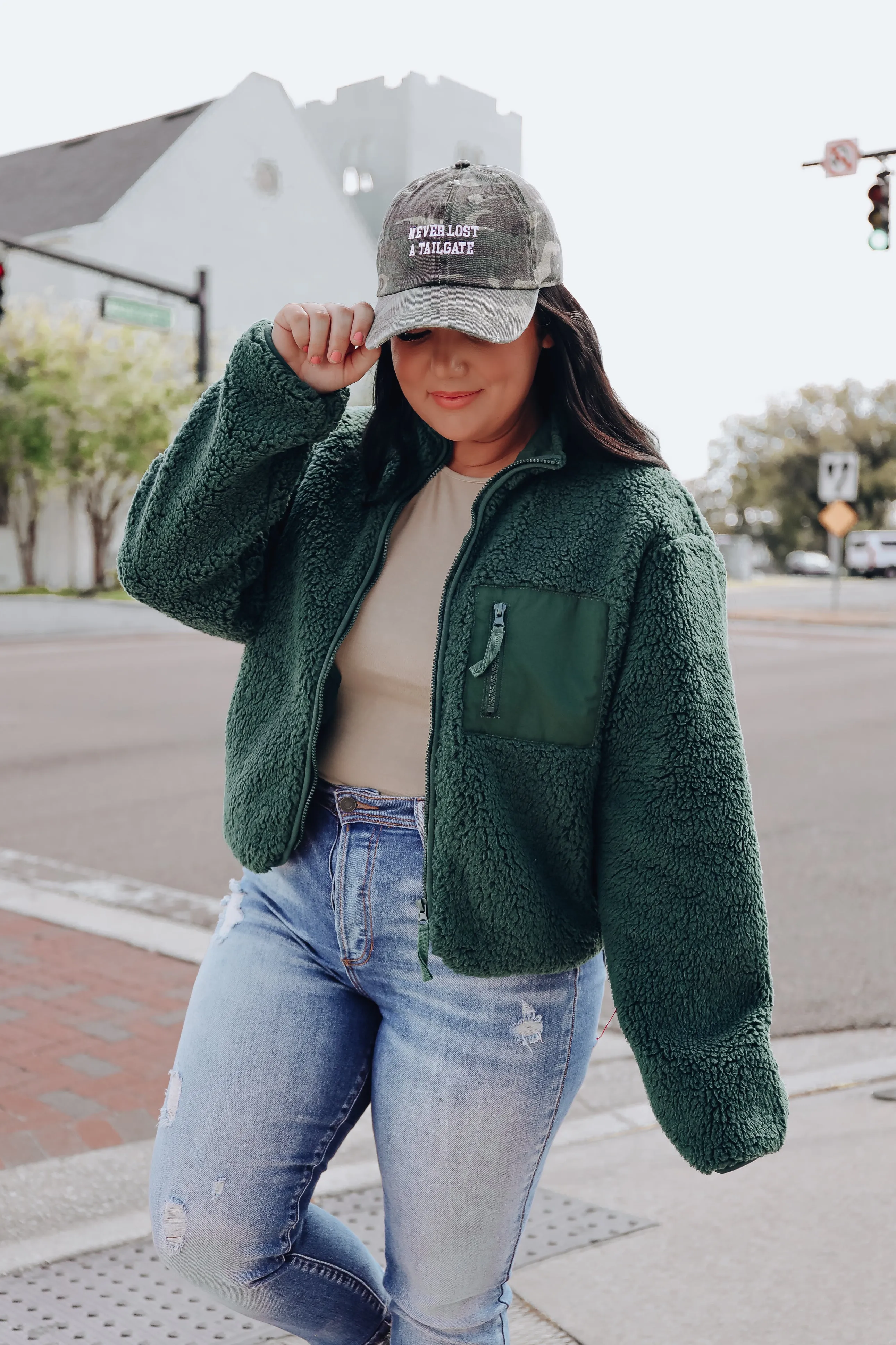 Carolina Cozy Sherpa Jacket - Green