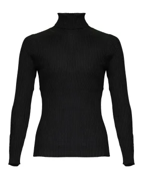 Cotton Blend Fitted Turtleneck