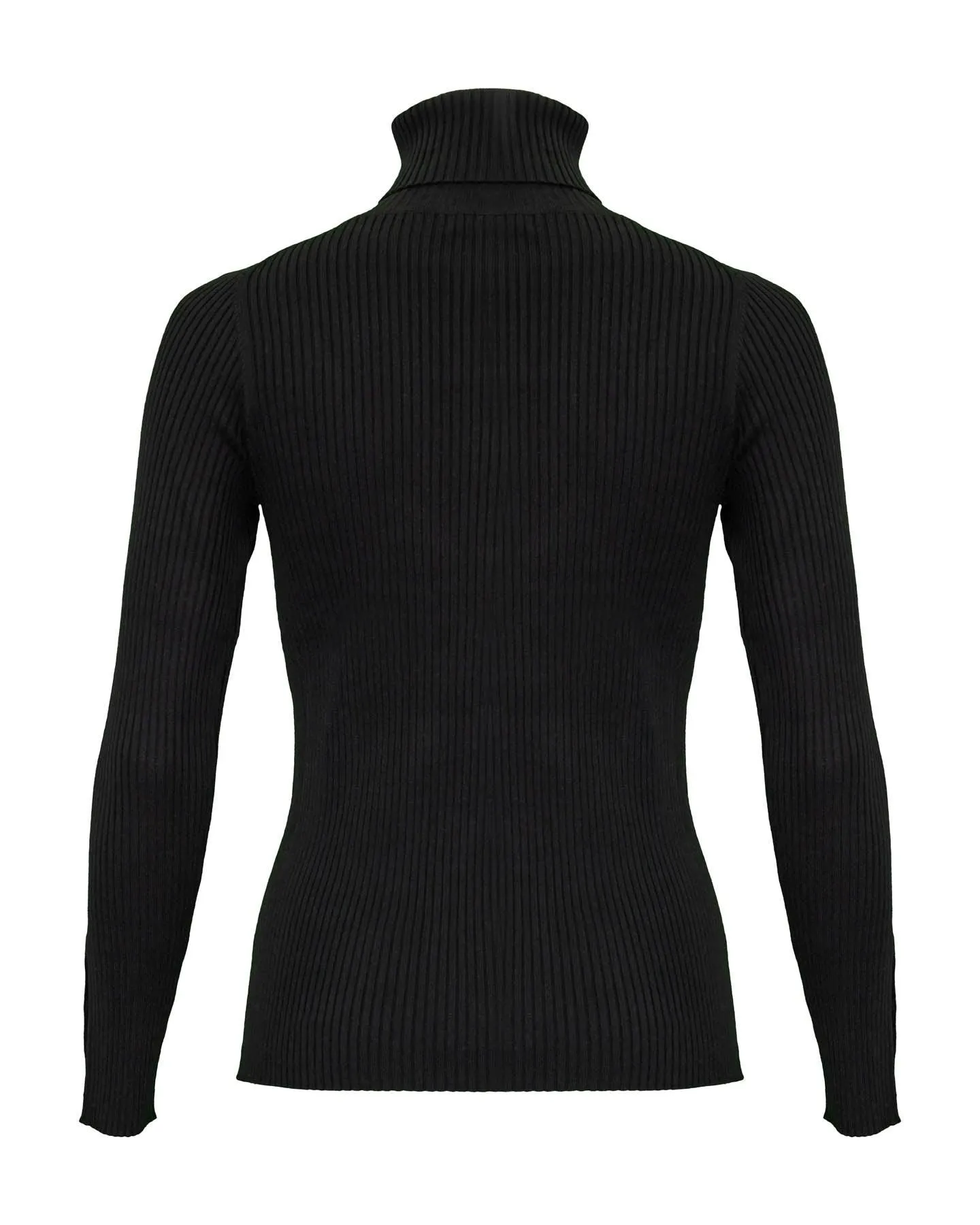 Cotton Blend Fitted Turtleneck