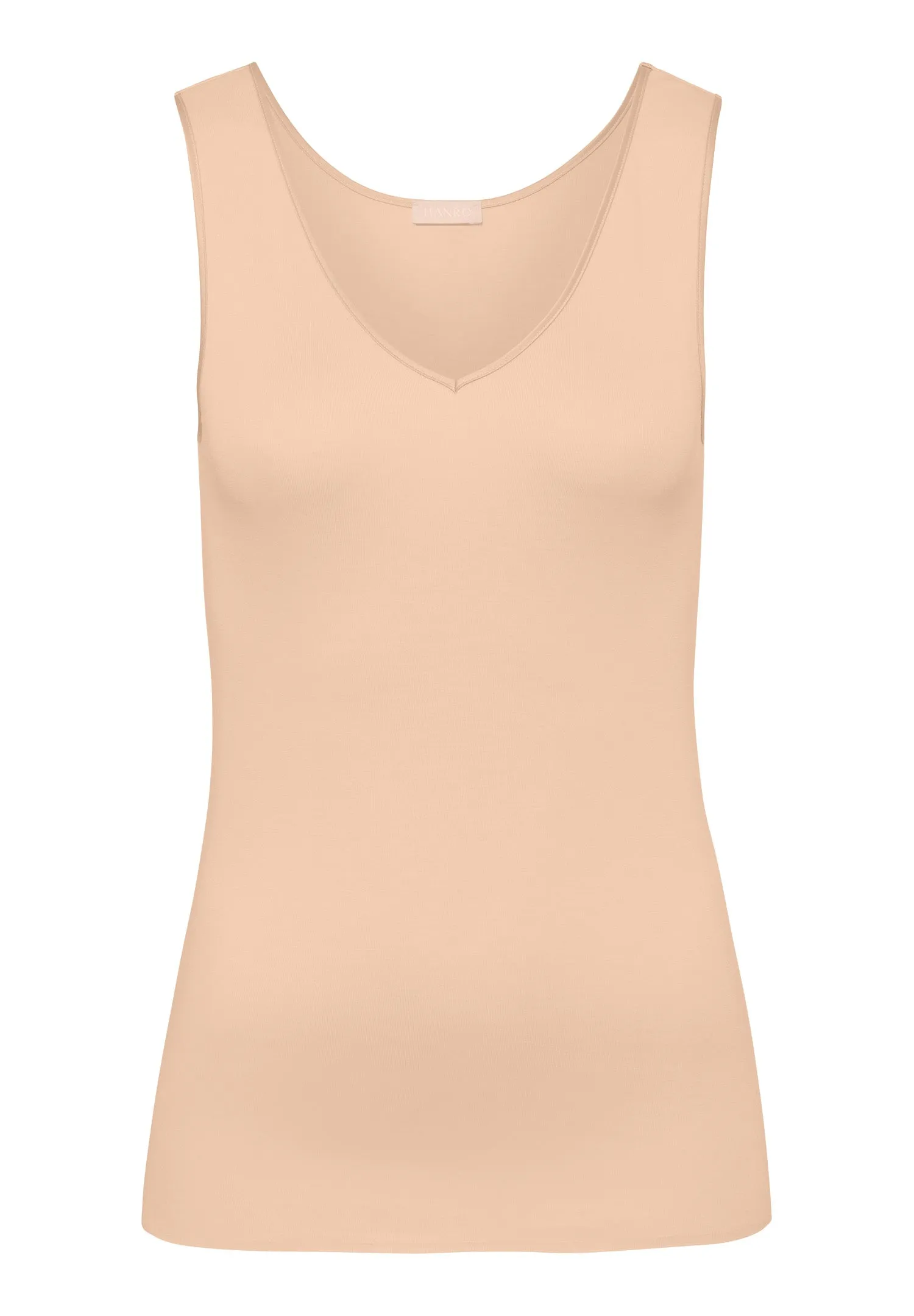 Cotton Seamless Cotton V-Neck Tank Top | Beige 71602-274