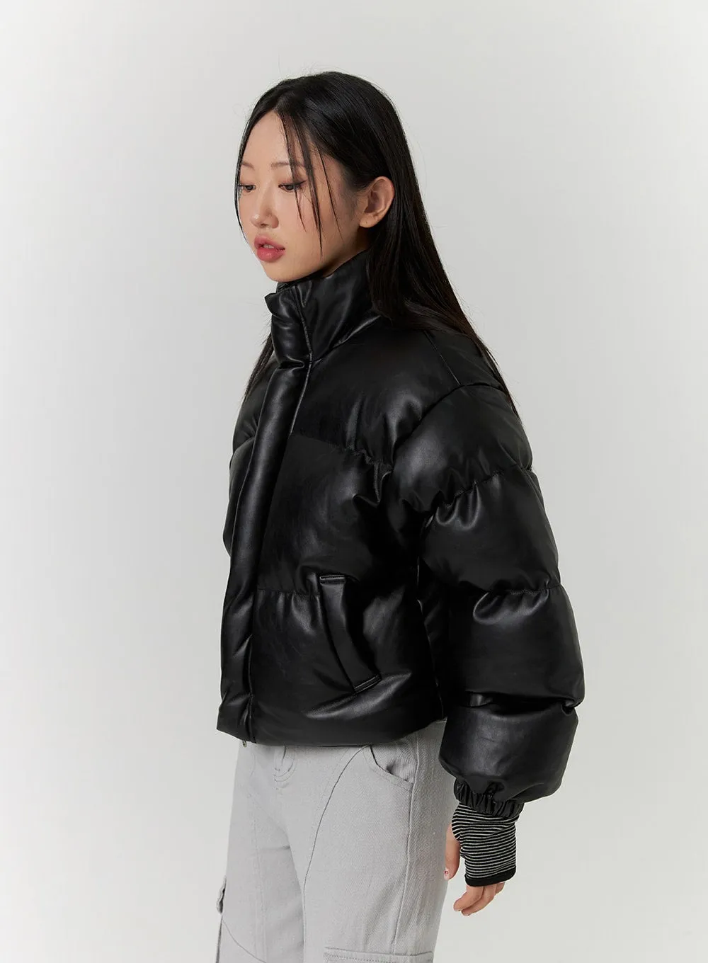 Crop Zip Up Puffer Jacket CD314