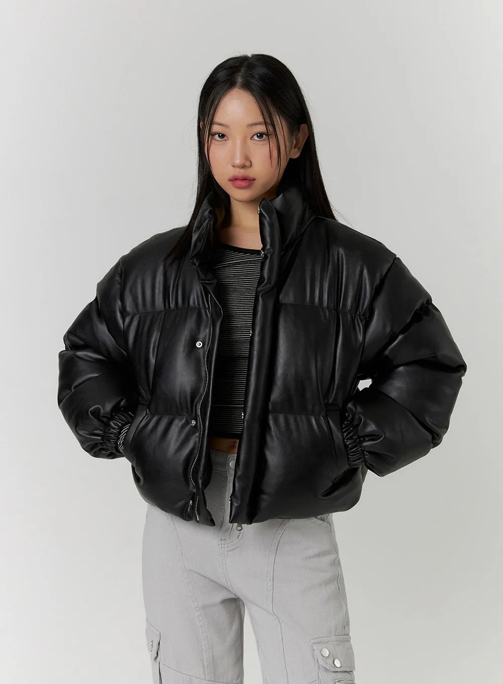 Crop Zip Up Puffer Jacket CD314