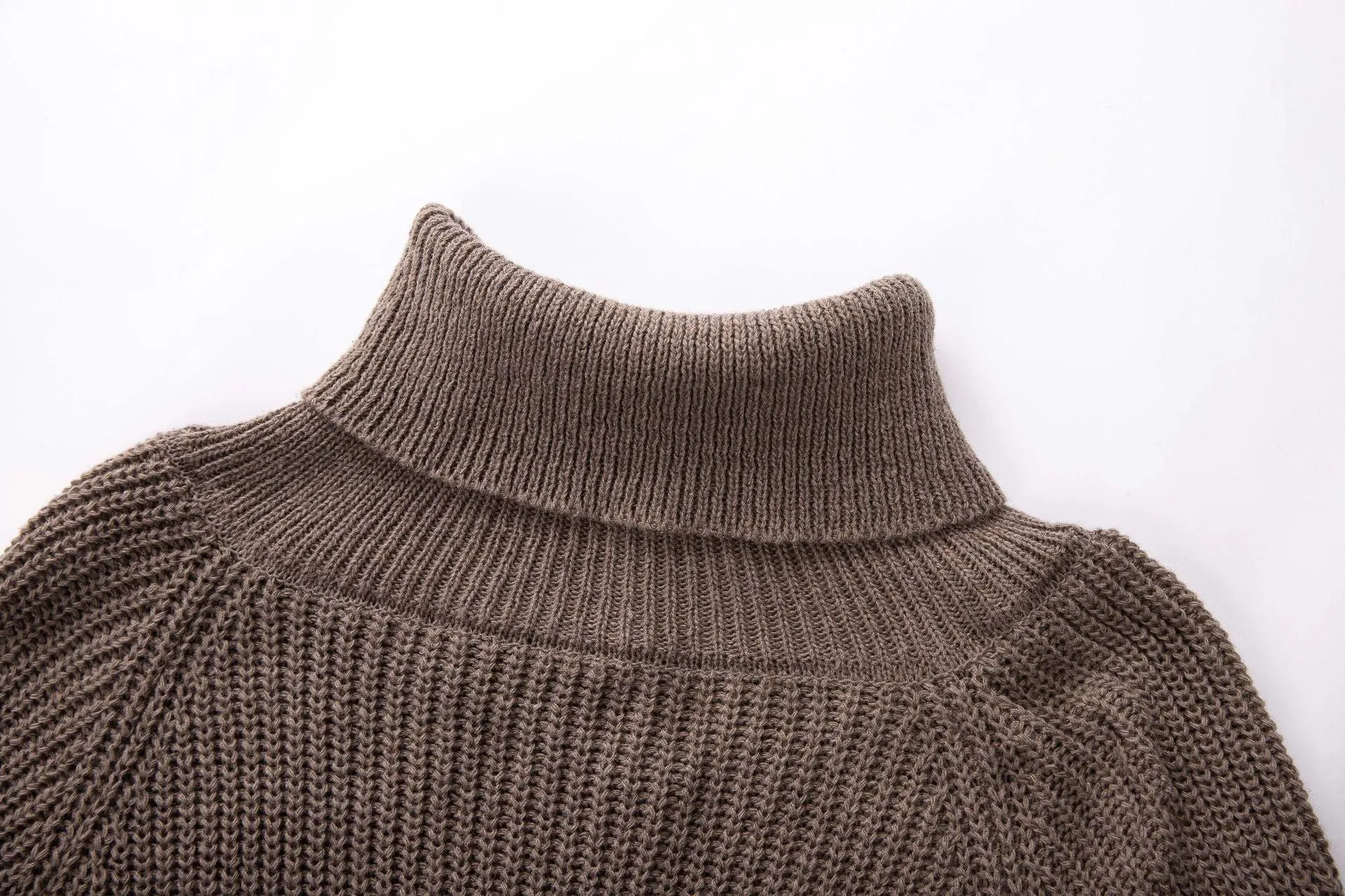 Cynthia turtleneck oversize knitted poncho jumper